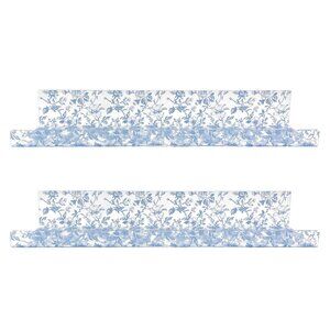 OneDesign Home Blue Toile Acrylic Floating Wall Shelves, Set of 2